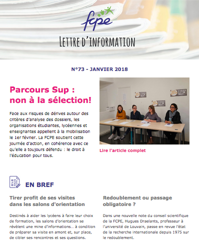 Image de la newsletter FCPE