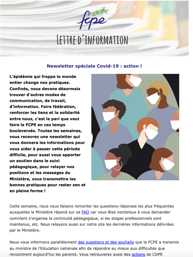 Newsletter : Coronavirus - semaine 2