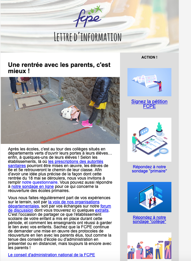 newsletter post confinement semaine 10