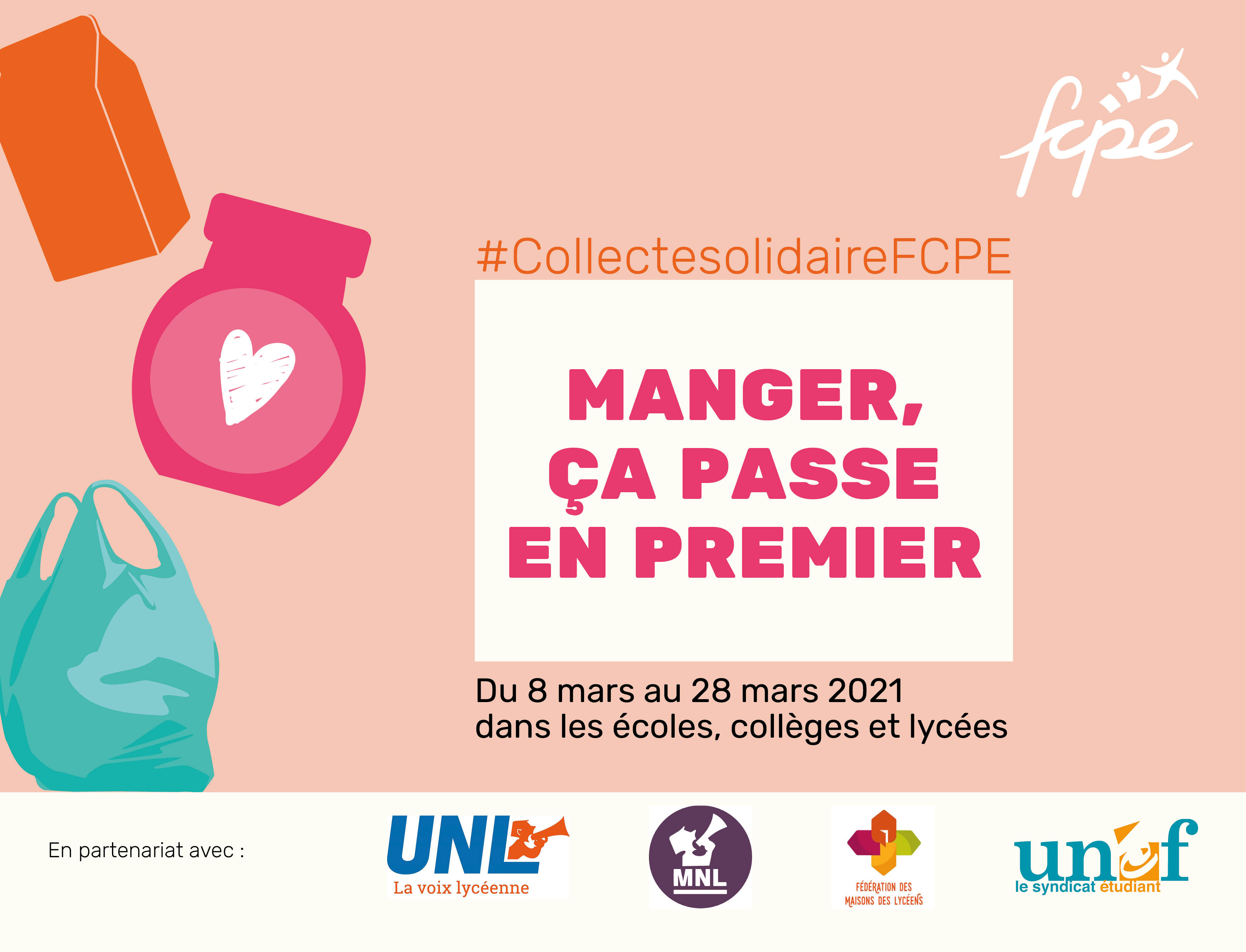 Visuel de la #collectesolidaireFCPE