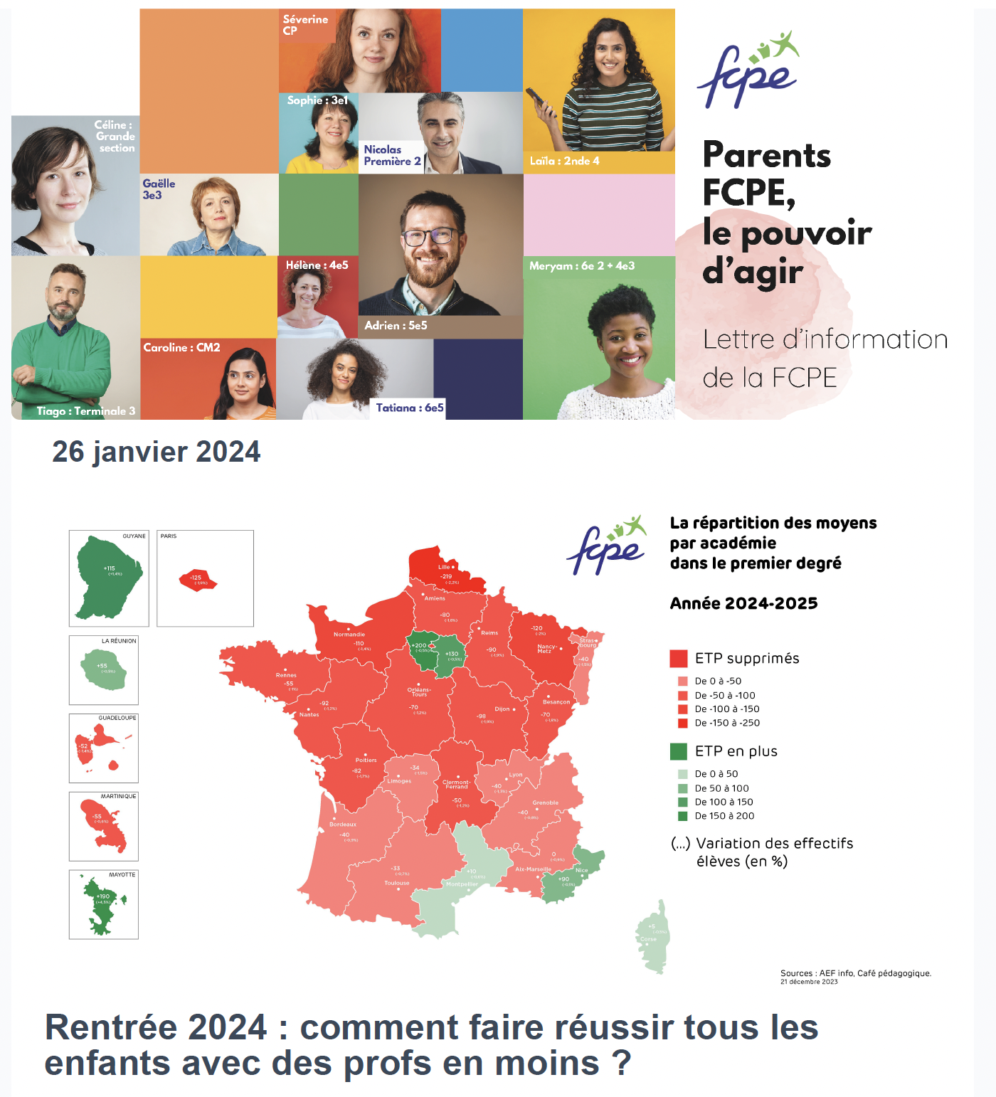 Lettre d'information - 26 janvier 2024