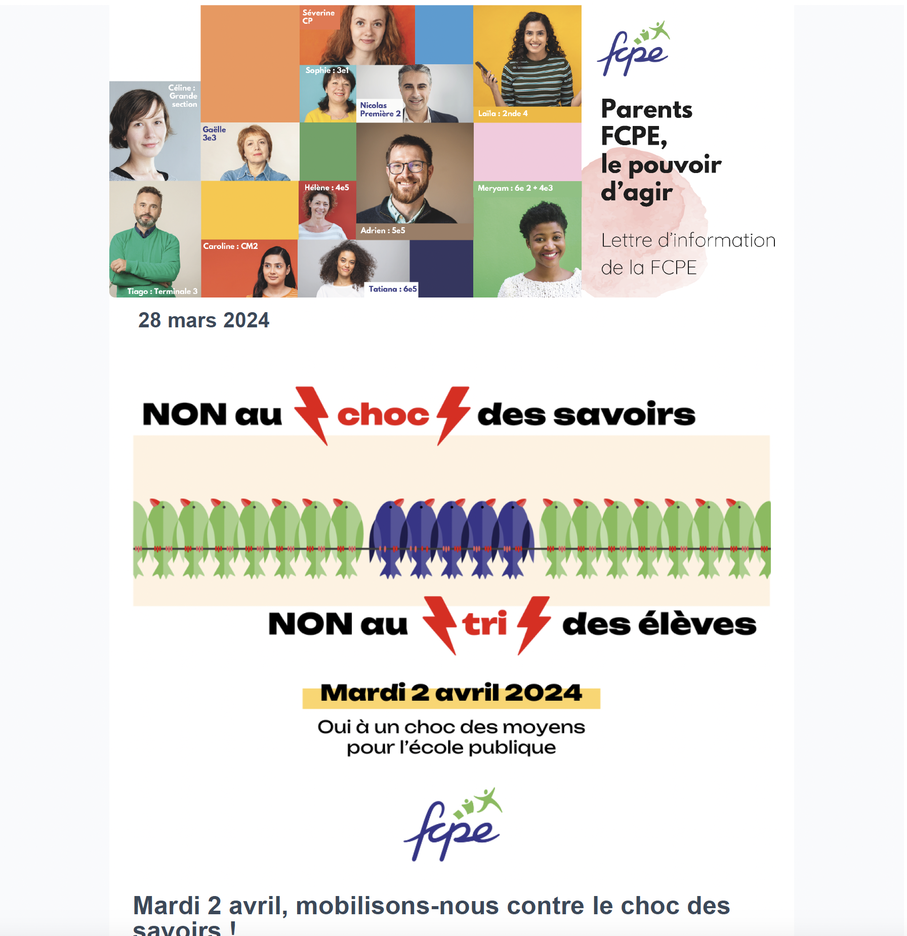 Non au choc des savoirs