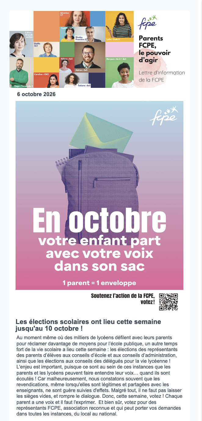 Lettre d'information