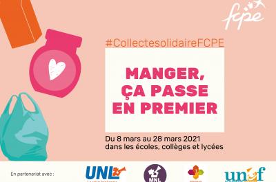 Visuel de la #collectesolidaireFCPE