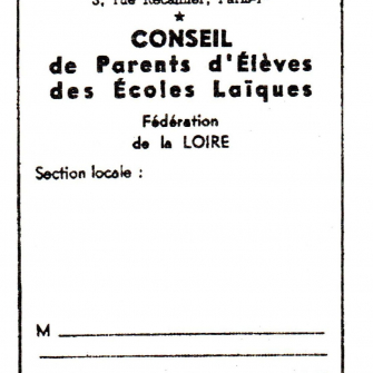 Première carte d'adhérent à la FCPE